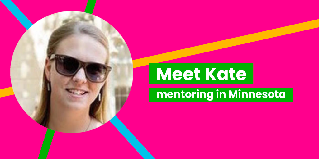 Technovation Mentor Feature - A circular photo of a White woman from the US in sunglasses