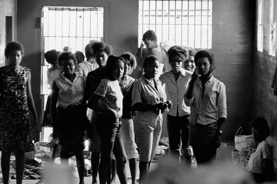 Leesburg, Georgia. Arrested for Demonstrating in Americus, Teenage Girls Are Kept in a Stockade in the Countryside, © Danny Lyon/Magnum Photos, Collection of the Smithsonian National Museum of African American History and Culture.